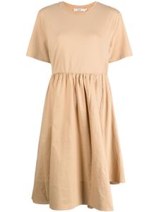 b+ab robe asymétrique à manches courtes - Marron