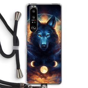 Wolf Dreamcatcher: Sony Xperia 1 III Transparant Hoesje met koord