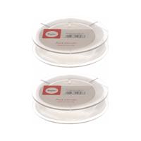 Rayher Hobby decoratie organza sierlint - 2x - wit - 1,5 cm/15 mm x 10 meter - Cadeaulint