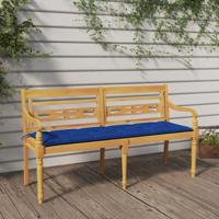 Bankje Batavia met blauw kussen 150 cm massief teakhout