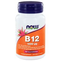 NOW Vitamine B12 1000 mcg en Foliumzuur 100 mcg (100 kauwtabl) - thumbnail