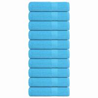 VidaXL Badhanddoeken frogn 10 st 100x150 cm 360 g/m² turquoise