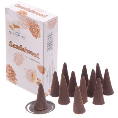 Wierook kegeltjes - geur sandelhout - cones - 15x stuks