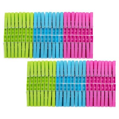 Benson Wasknijpers - 96x stuks - kleurenmix fel - kunststof - 8 cm