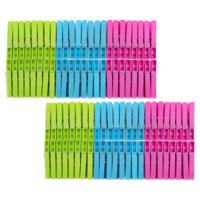 Benson Wasknijpers - 96x stuks - kleurenmix fel - kunststof - 8 cm