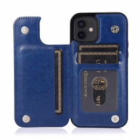 iPhone 11 hoesje - Backcover - Pasjeshouder - Portemonnee - Kunstleer - Blauw - thumbnail