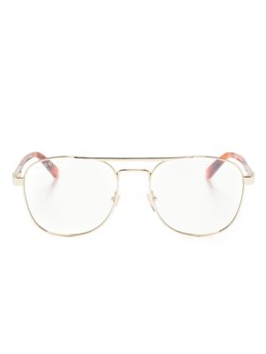 Gucci Eyewear lunettes de vue à monture pilote - Or