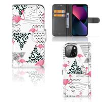 iPhone 13 Mini | Telefoonhoesje | Met pasjeshouder | Flamingo Triangle