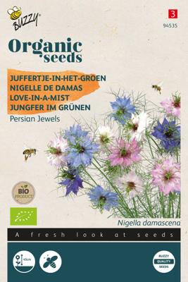 Organic Nigella, Juffertje-in-het groen Persian Jewels BIO - Buzzy