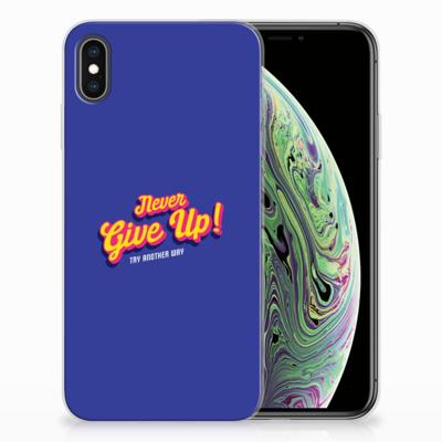 Apple iPhone Xs Max | Siliconen hoesje | met naam Never Give Up Apple iPhone Xs Max | Siliconen hoesje | met naam Never Give Up