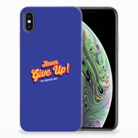 Apple iPhone Xs Max | Siliconen hoesje | met naam Never Give Up