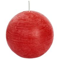 1x Ronde rustieke kaarsen rood 8 cm 24 branduren sfeerkaarsen   -