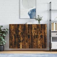 Hangkasten 2 st 69,5x34x90 cm gerookt eikenkleurig