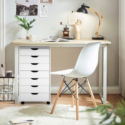 Ladekast met 7 Lades Archiefkast met Vergrendelbare Wielen Kantoorkast van Hout Rollende Kantoorkast 48 x 40 x 89 cm Wit