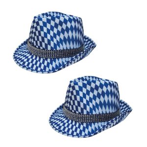 2x stuks blauw/wit Beieren Oktoberfest thema hoedje voor volwassenen