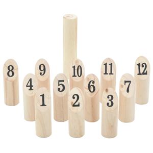VidaXL 13-delige nummerkubb spelset met draagtas massief grenenhout