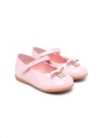 Dolce & Gabbana Kids ballerines à plaque logo - Rose - thumbnail