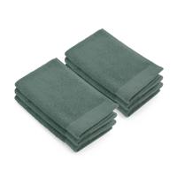 Set van 3 x 2 Walra gastendoeken soft cotton legergroen 30x50 cm