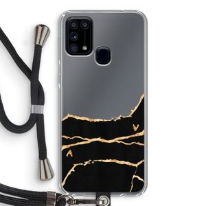 Gouden marmer: Samsung Galaxy M31 Transparant Hoesje met koord
