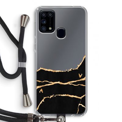 Gouden marmer: Samsung Galaxy M31 Transparant Hoesje met koord