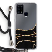Gouden marmer: Samsung Galaxy M31 Transparant Hoesje met koord Gouden marmer: Samsung Galaxy M31 Transparant Hoesje met koord