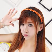 Pruik twist vlecht sieraden hoofdband haar gesp (oranje)