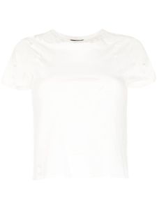 Cynthia Rowley t-shirt en coton à détails perforés - Blanc