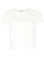 Cynthia Rowley t-shirt en coton à détails perforés - Blanc