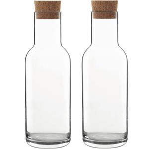 Luigi Bormioli Water karaf Sublime - 3x - kurken dop - 1 liter - Sapkan/waterkan/schenkkan