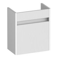 Brauer Adore Wavy Fonteinkast - 40 cm - met 1 Deur Greeploos Linksdraaiend - Mat Wit