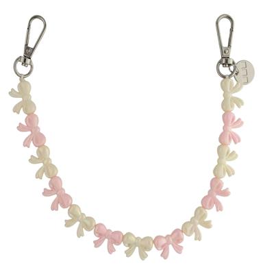 Telefoonkoord Bow - Lichtroze Wit - Zilver Telefoonkoord Bow - Lichtroze Wit - Zilver