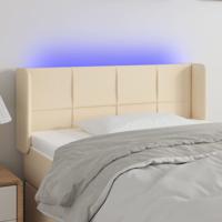 Hoofdbord LED 83x16x78/88 cm stof crèmekleurig
