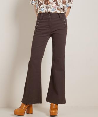 wide fit stretch twill broek knopen wide fit stretch twill broek knopen