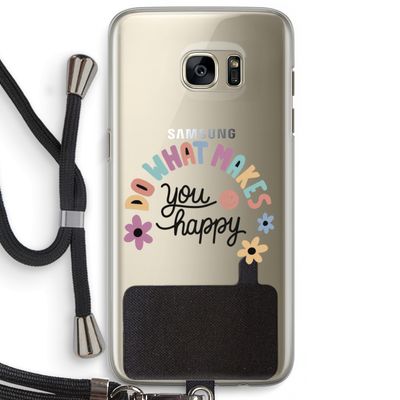Happy days: Samsung Galaxy S7 Edge Transparant Hoesje met koord