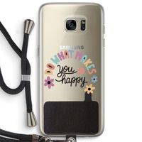 Happy days: Samsung Galaxy S7 Edge Transparant Hoesje met koord