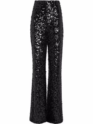 Philipp Plein pantalon brodé de sequins à taille haute - Noir