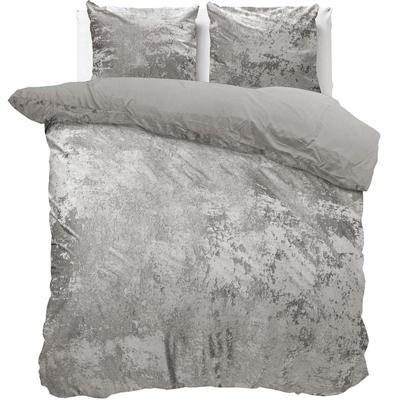 Froissé Velvet Katoen Dekbedovertrek Lichtgrijs-Lits-jumeaux (240 x 200/220 cm)