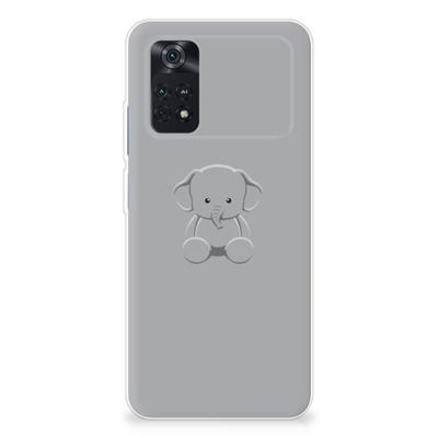 Xiaomi Poco M4 Pro 4G Telefoonhoesje met Naam Grijs Baby Olifant Xiaomi Poco M4 Pro 4G Telefoonhoesje met Naam Grijs Baby Olifant