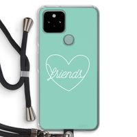Friends heart pastel: Pixel 5 Transparant Hoesje met koord
