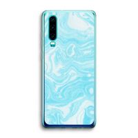 Waterverf blauw: Huawei P30 Transparant Hoesje
