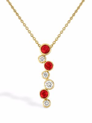 Pragnell collier Bubbles en or blanc 18ct serti de diamants et de rubis - Rose