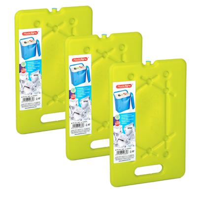 Platte dunne Koelelementen 800 gram - 3x - 30 x 20 x 1.5 cm - groen - Voor koelbox en koeltas