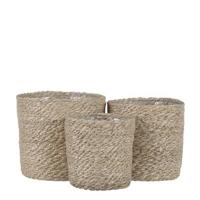 Mica Decorations Atlantic Mand voor Planten Set van 3 - Ø16 cm - Crème