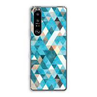 Gekleurde driehoekjes blauw: Sony Xperia 1 III Transparant Hoesje