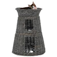 VidaXL 3-delige kattenmandenset met kussens 47x34x60 cm wilgen