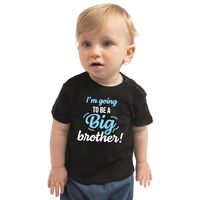 Going to be a big brother kado shirt voor baby / kinderen zwart 80 (7-12 maanden)  -