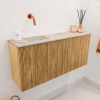 Toiletmeubel Mondiaz Joya Dlux | 90 cm | Meubelkleur Oak | Faye wastafel Frappe Wasbak Links | Zonder kraangat(en) Toiletmeubel Mondiaz Joya Dlux | 90 cm | Meubelkleur Oak | Faye wastafel Frappe Wasbak Links | Zonder kraangat(en)