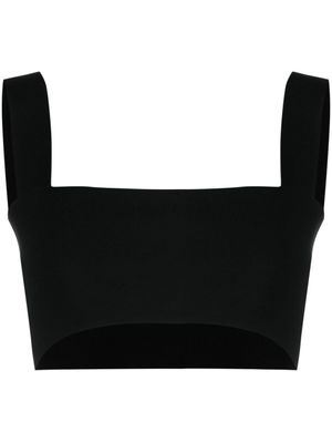 Victoria Beckham haut crop à encolure carrée - Noir