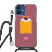 Mono V: iPhone 12 mini Transparant Hoesje met koord