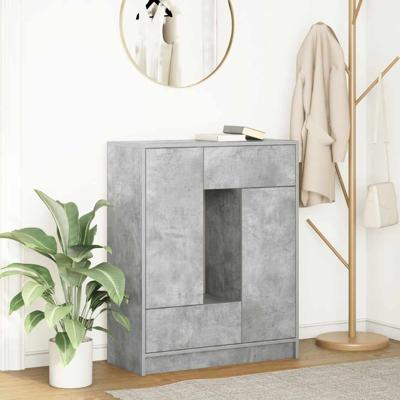 Dressoir met lades en deuren 73x31x90 cm betongrijs